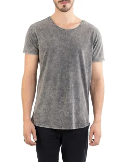 Silent Theory Acid Tail Tee In Charcoal