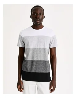 Blaq Sahara Block Stripe Tee Grey