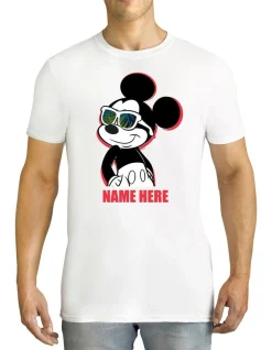 TWIDLA Personalised T-Shirts Men's Disney Mickey Mouse Personalised Cotton T-Shirt