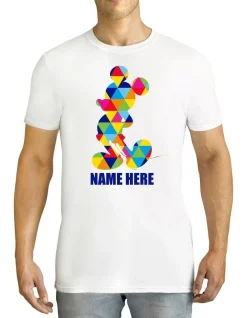 TWIDLA Personalised T-Shirts Men's Disney Mickey Mouse Triangle Personalised Cotton T-Shirt