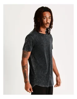 Kenji Esperance Acid Wash Tee Charcoal