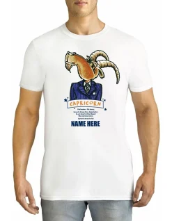 TWIDLA Personalised T-Shirts Men's Zodiac Capricorn Personalised Cotton T-Shirt