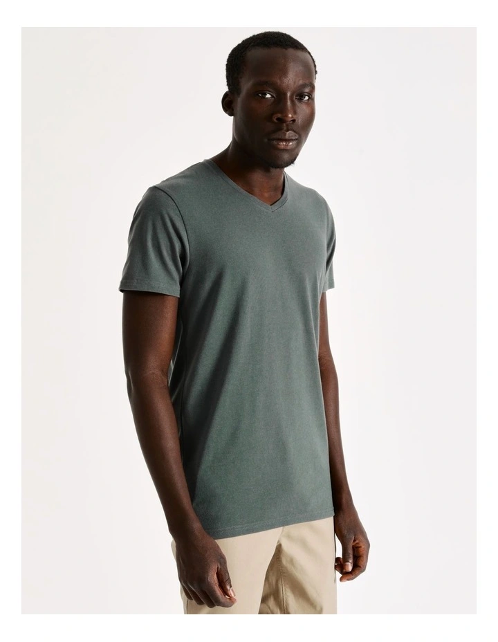 Blaq Tenerife V-Neck Tee In Khaki