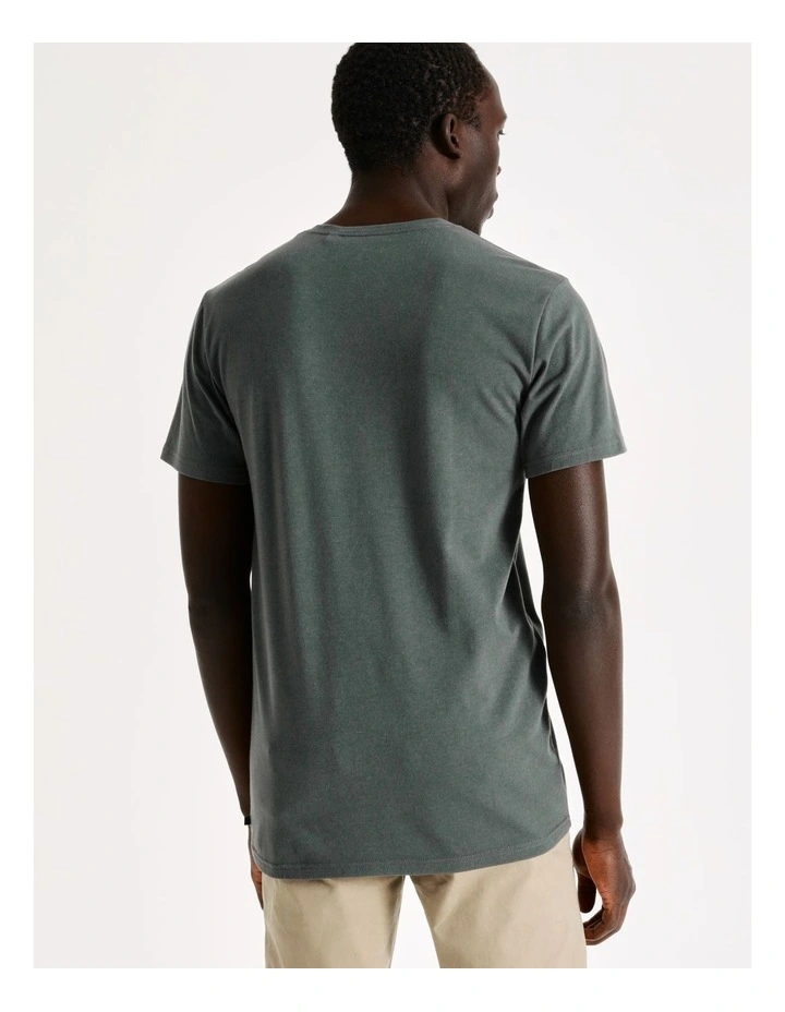 Blaq Tenerife V-Neck Tee In Khaki - Image 4