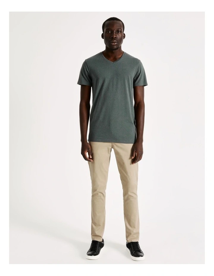 Blaq Tenerife V-Neck Tee In Khaki - Image 7