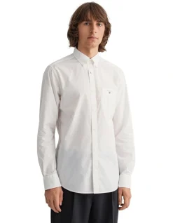 Gant The Broadcloth Long Sleeve Shirt In White