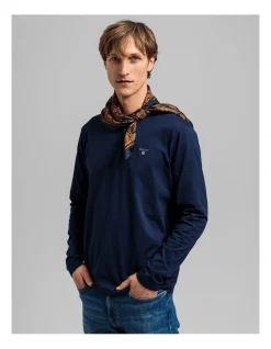 Gant Solid Long Sleeve T-Shirt In Navy