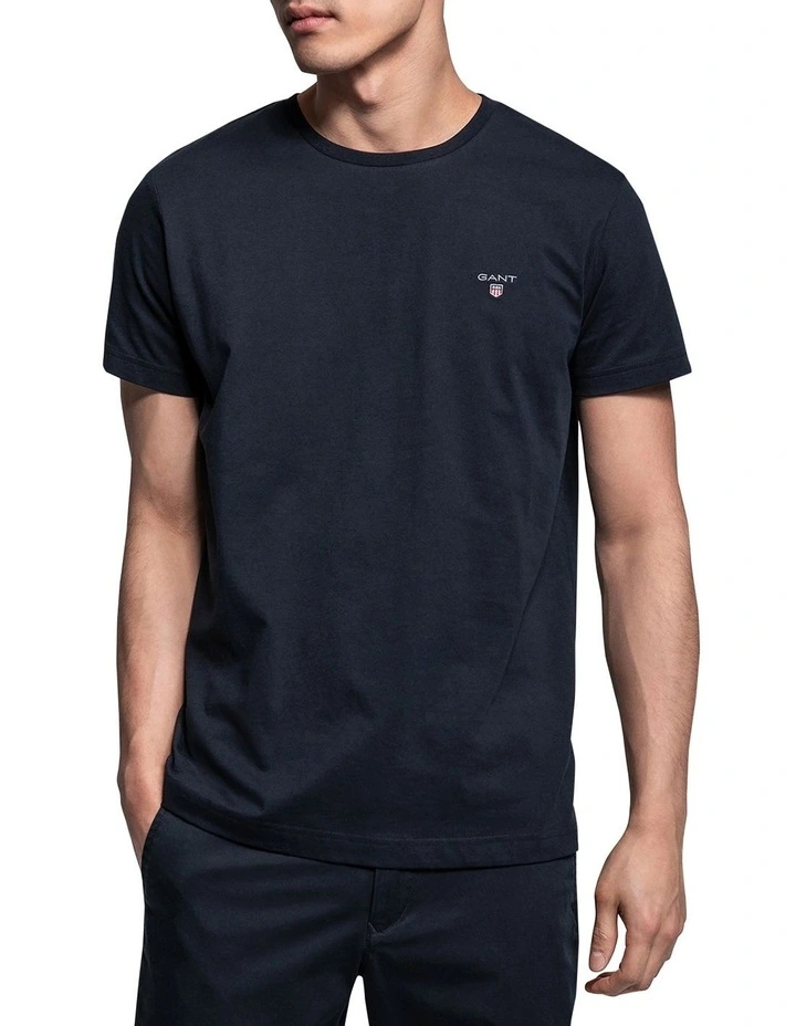 Gant Solid Short Sleeve T-Shirt In Black