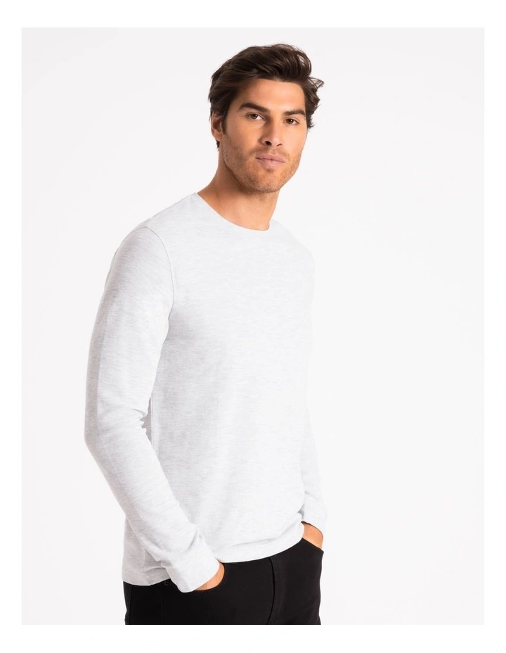 Maddox Demarchi Waffle Crew Tee Silver Marle