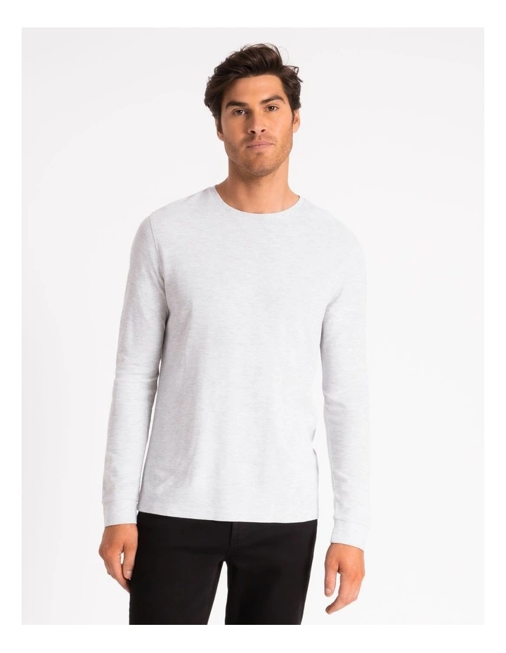 Maddox Demarchi Waffle Crew Tee Silver Marle - Image 3