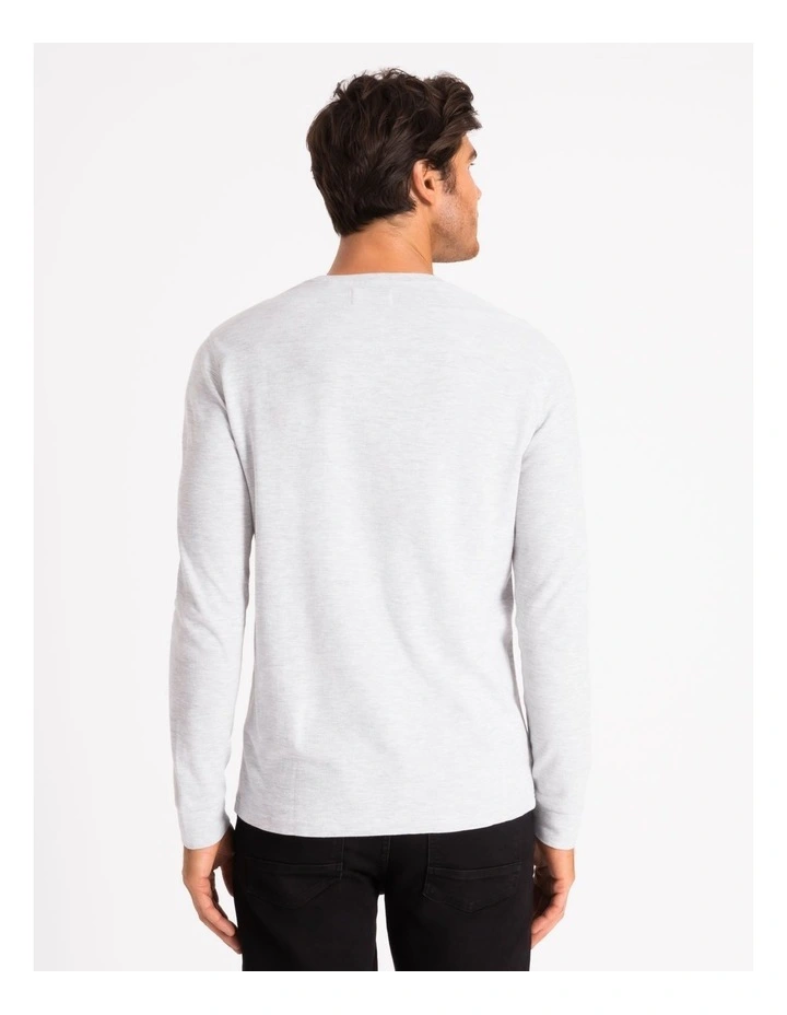 Maddox Demarchi Waffle Crew Tee Silver Marle - Image 6