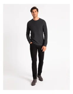 Maddox Demarchi Waffle Crew Tee Charcoal