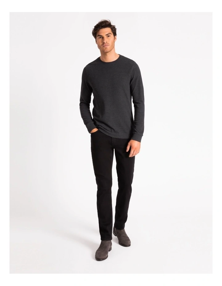 Maddox Demarchi Waffle Crew Tee Charcoal