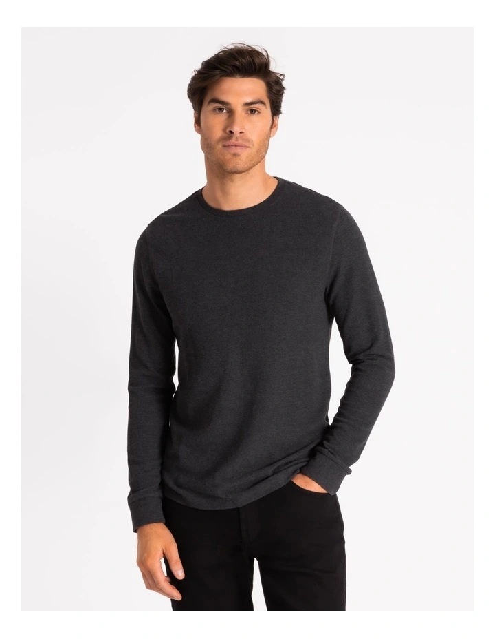 Maddox Demarchi Waffle Crew Tee Charcoal - Image 6