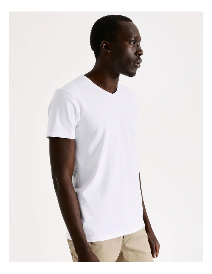 Blaq Tenerife V-Neck Tee White - Image 4
