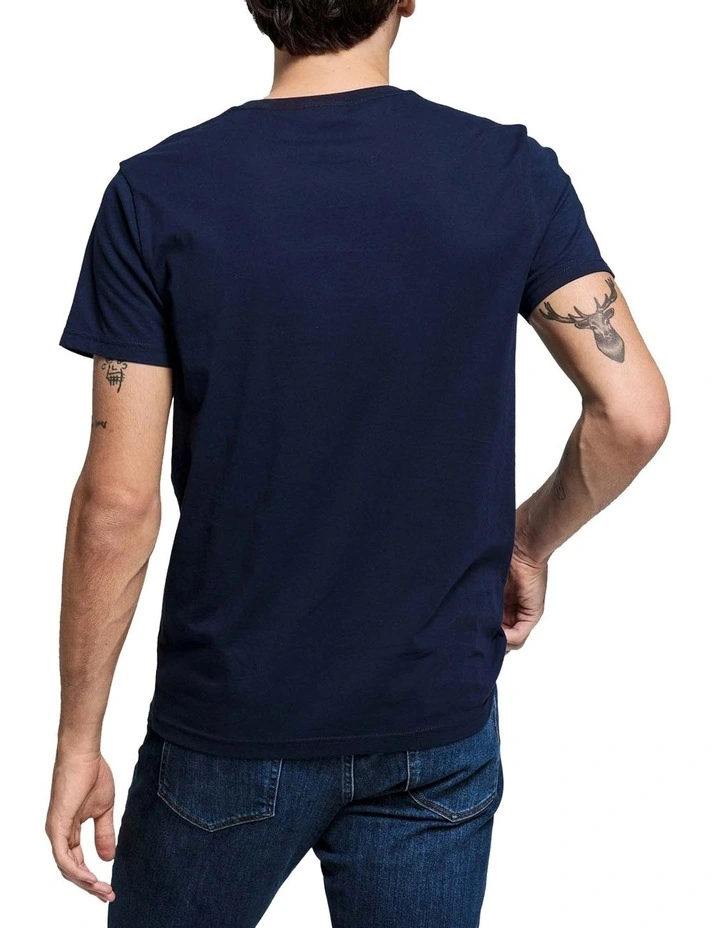 Gant Shield Short Sleeve T-Shirt In Blue - Image 2