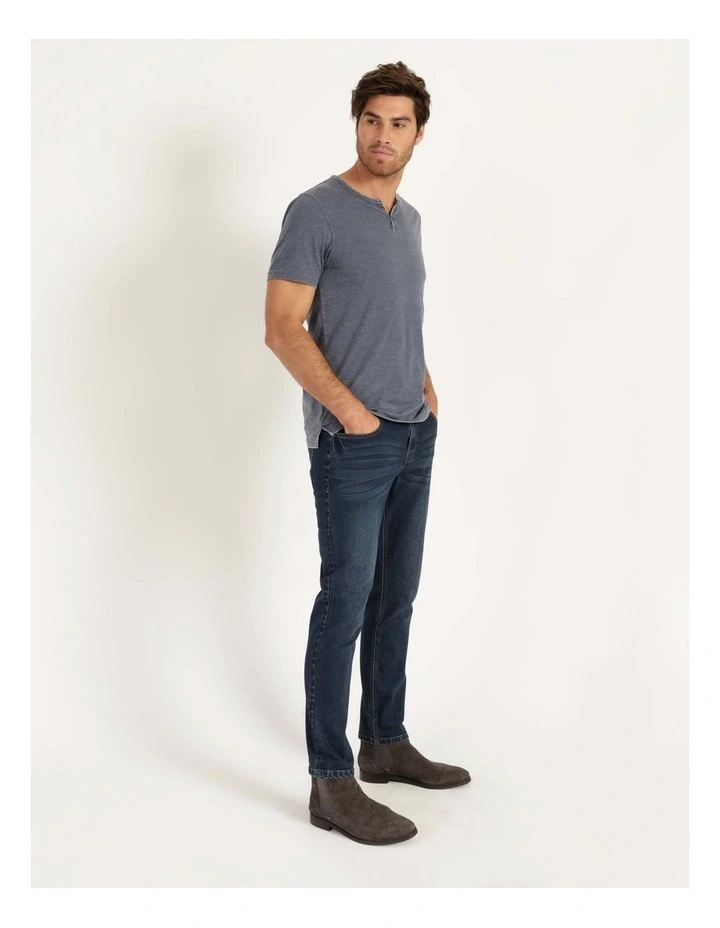 Maddox Hudson Short Sleeve Henley Indigo - Image 2