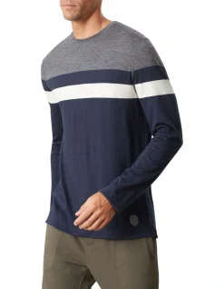 MJ Bale Wee Jasper Merino Long Sleeve T-Shirt In Navy