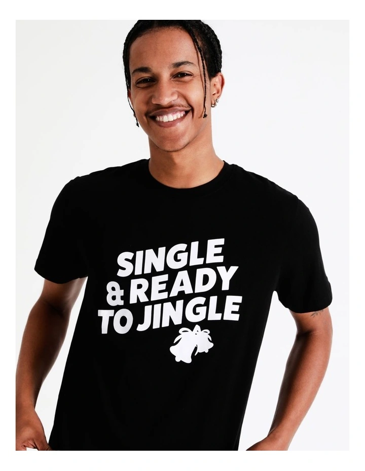 Jack & Jones Jingle Short Sleeve Xmas Tee Black