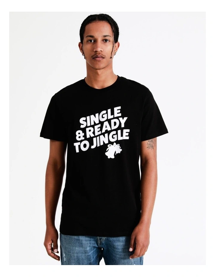 Jack & Jones Jingle Short Sleeve Xmas Tee Black - Image 4