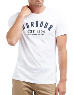 Barbour Essential Ridge Logo Tee White