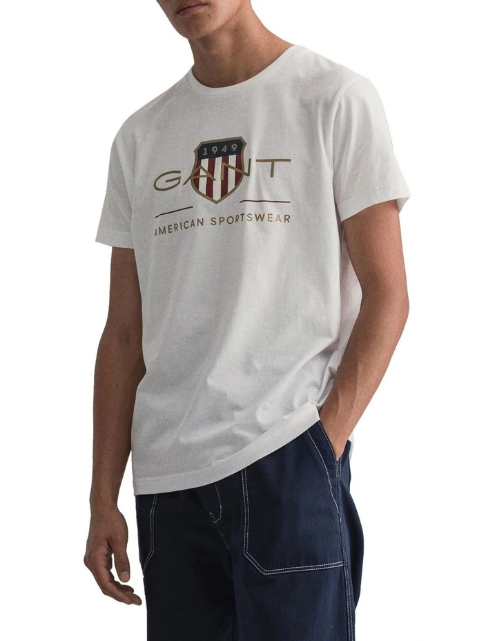 Gant Archive Shield Short Sleeve T-Shirt White