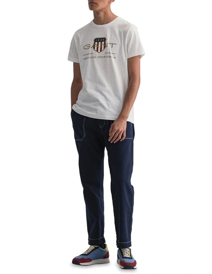 Gant Archive Shield Short Sleeve T-Shirt White - Image 3