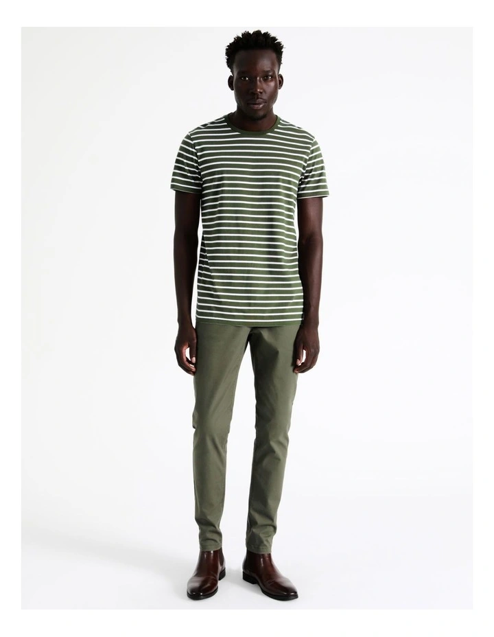 Blaq London Stripe Tee In Khaki - Image 4