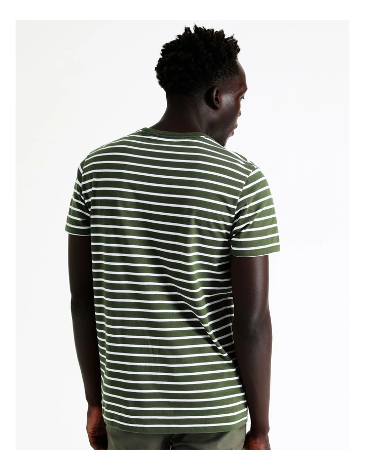 Blaq London Stripe Tee In Khaki - Image 6