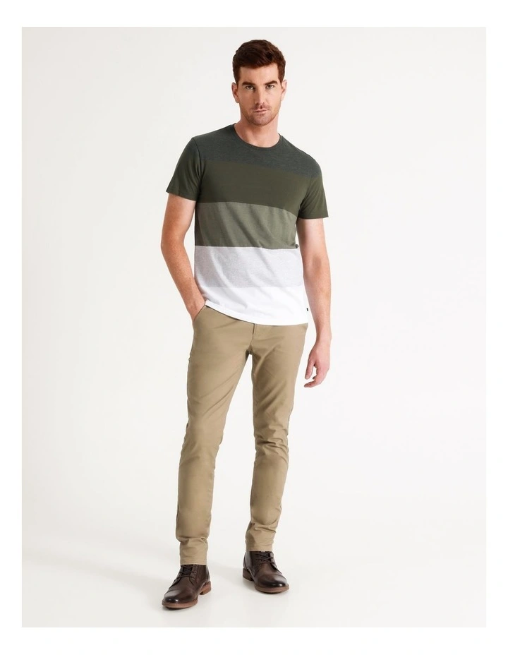 Blaq Sahara Block Stripe Tee In Khaki - Image 2