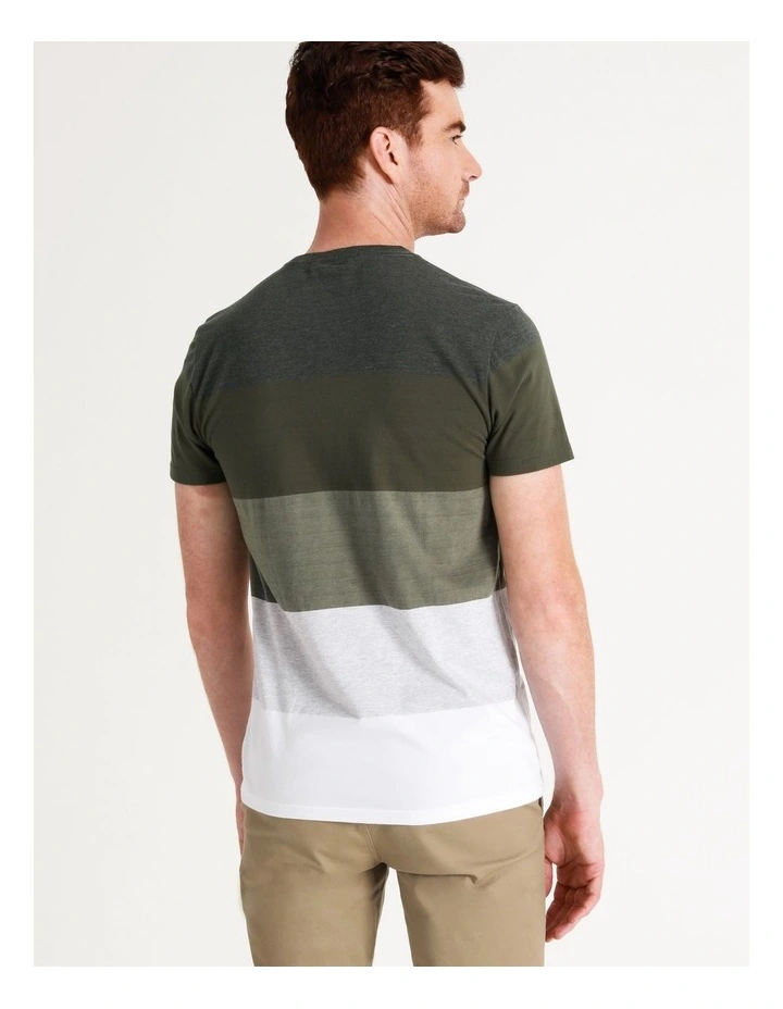 Blaq Sahara Block Stripe Tee In Khaki - Image 6