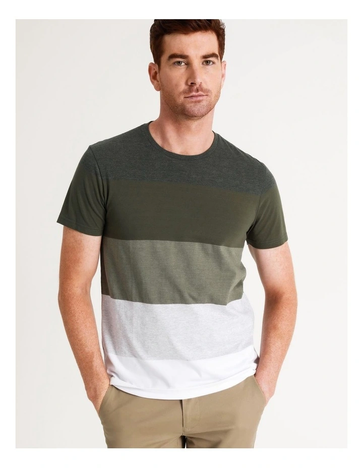 Blaq Sahara Block Stripe Tee In Khaki - Image 7