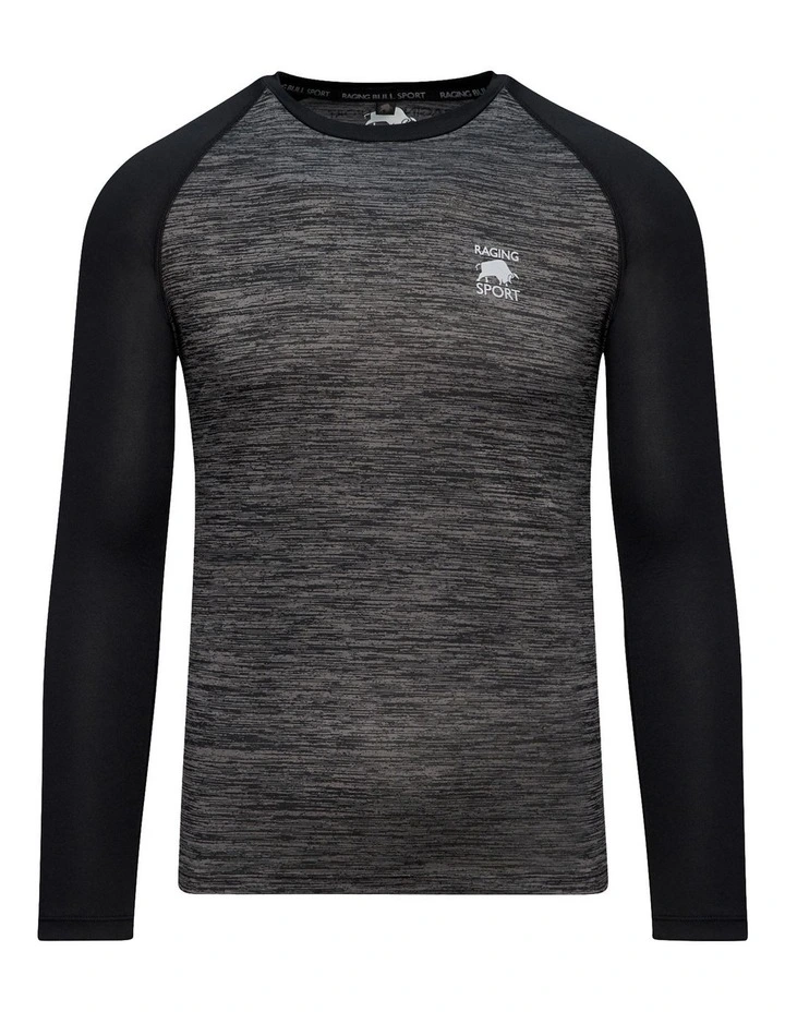 Raging Bull RB Sport Performance Long Sleeve T-Shirt In Black - Image 3