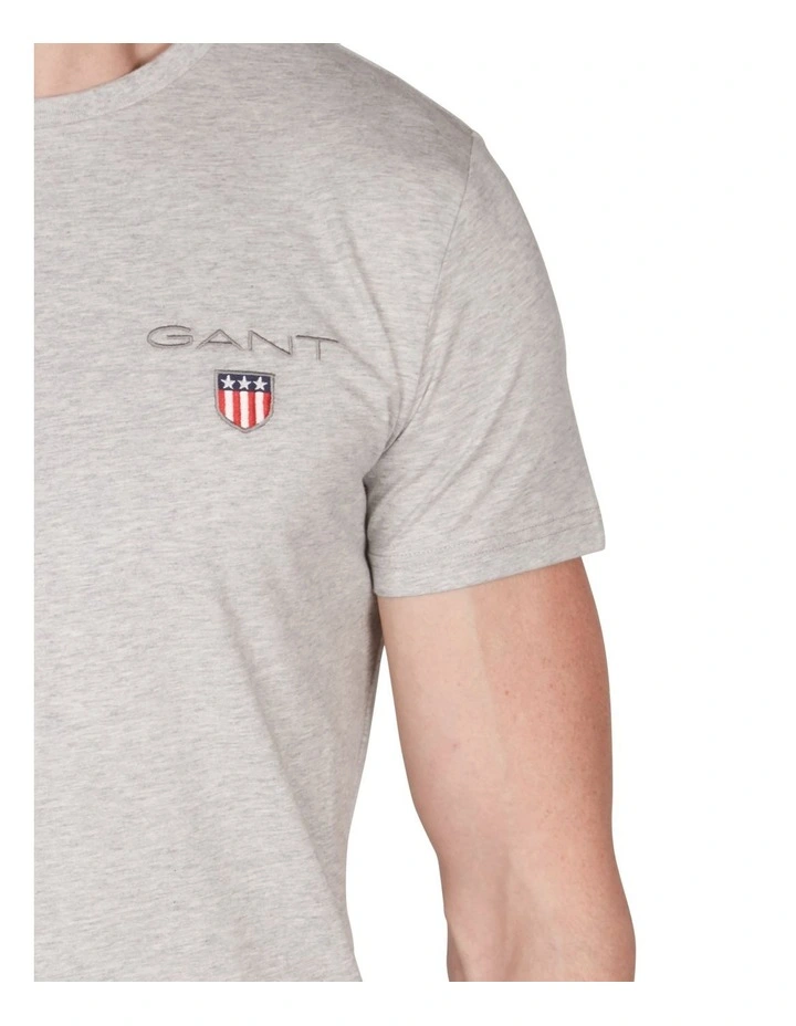 Gant Medium Shield T-Shirt Grey - Image 4
