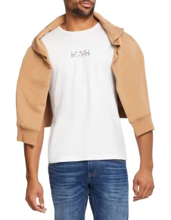 Tommy Hilfiger Square Logo Tee In White