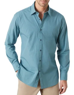 MJ Bale Bellfield Mini Check Shirt Navy Multi