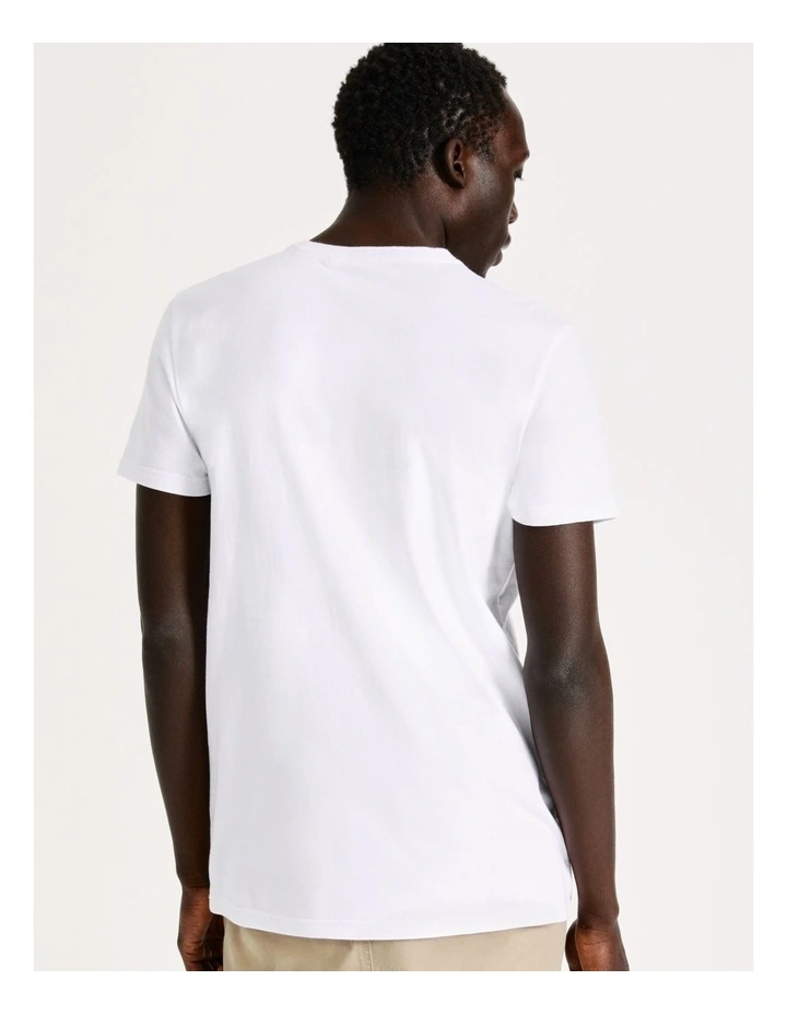 Blaq Sky Light Placement Print Short Sleeve Tee In White - Image 6