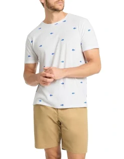 Marcs Bubbles Print Tee In White/Blue