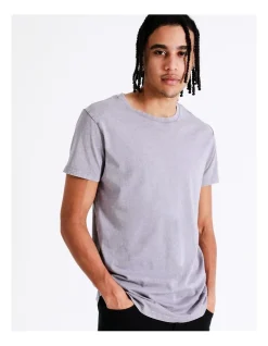 Kenji Esperance Acid Wash Short Sleeve Tee In Lilac