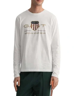 Gant Archive Shield Long Sleeve T-Shirt White