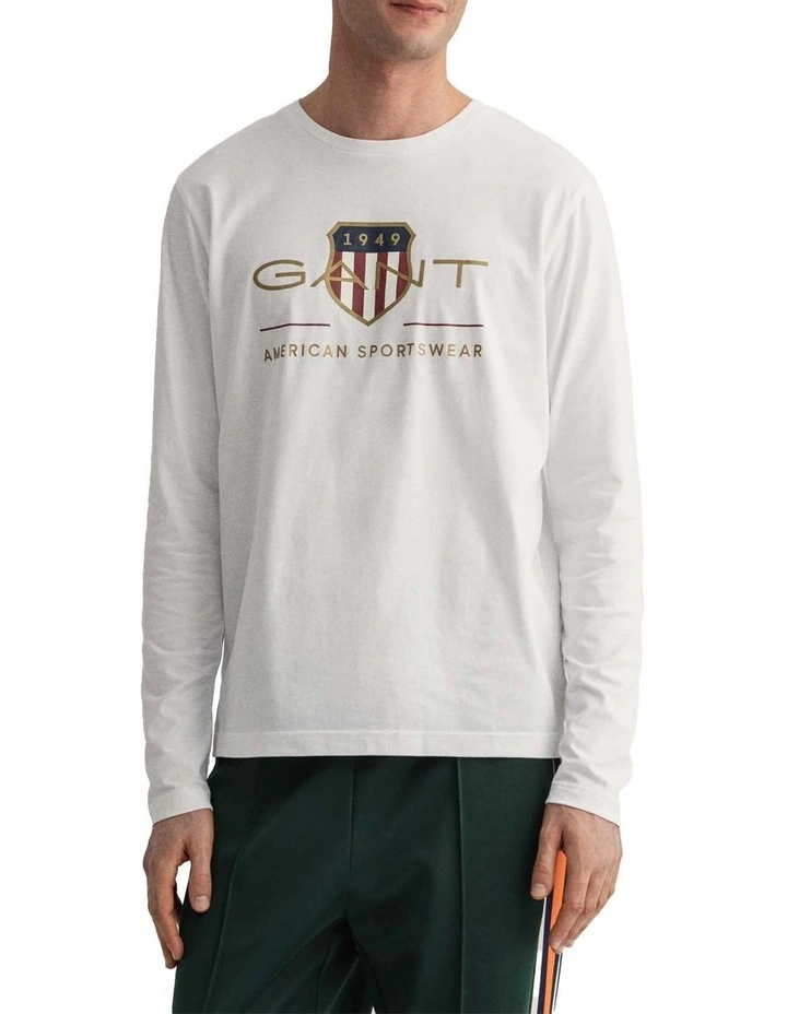 Gant Archive Shield Long Sleeve T-Shirt White