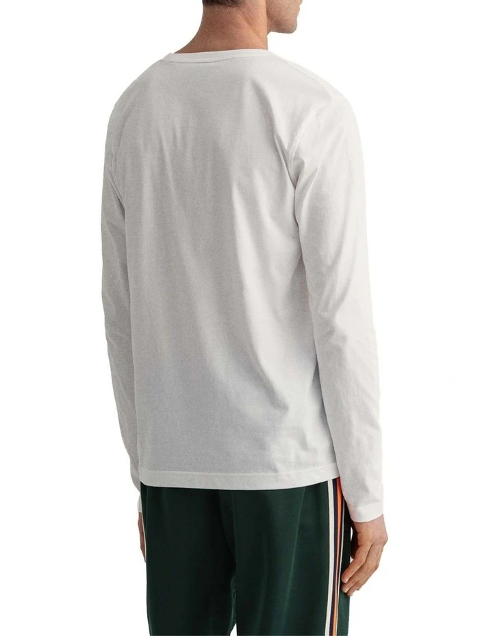 Gant Archive Shield Long Sleeve T-Shirt White - Image 2