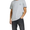 Jack & Jones Shark Short Sleeve Tee In Light Grey