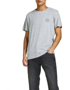 Jack & Jones Shark Short Sleeve Tee In Light Grey