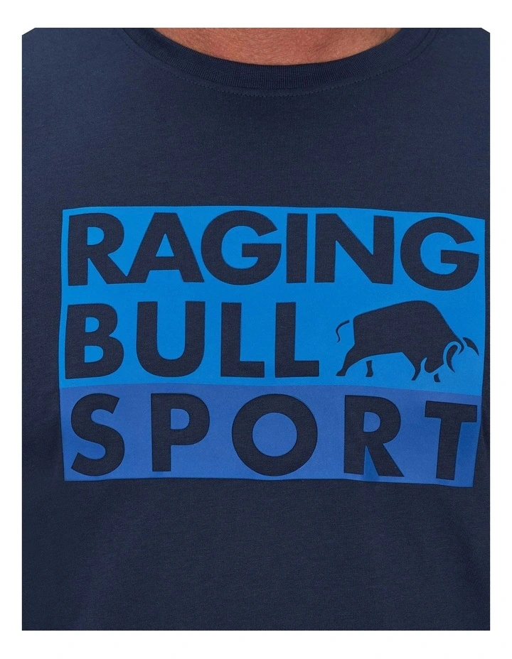 Raging Bull RB Sport Casual T-Shirt In Navy - Image 4