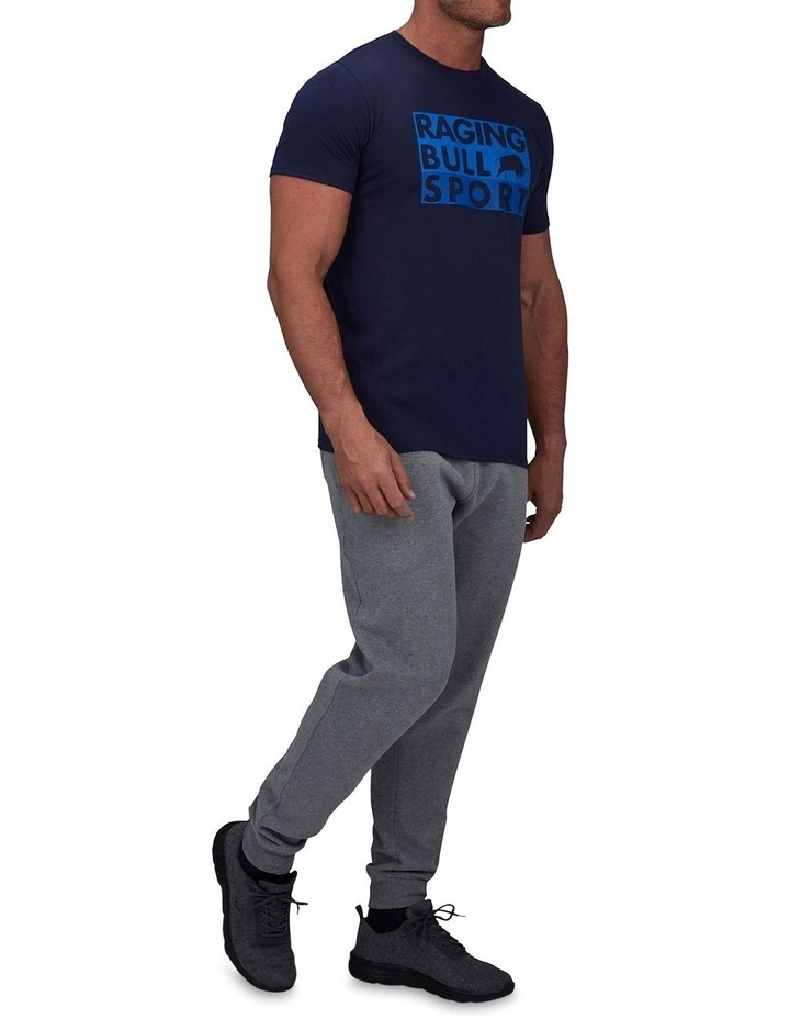 Raging Bull RB Sport Casual T-Shirt In Navy - Image 6