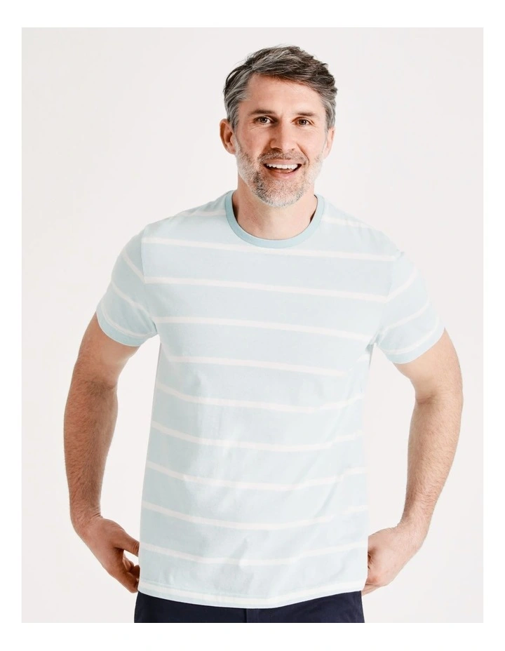 Reserve Revesby Short Sleeve Stripe T-Shirt In Light Blue 2 Reserve Revesby Short Sleeve Stripe T-Shirt In Light Blue - Image 2