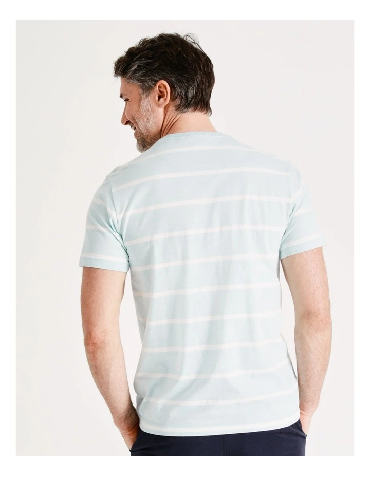 Reserve Revesby Short Sleeve Stripe T-Shirt In Light Blue 7 Reserve Revesby Short Sleeve Stripe T-Shirt In Light Blue - Image 7