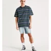Kenji Tail Slide Surfer Stripe Oversized Short Sleeve Tee In Blue