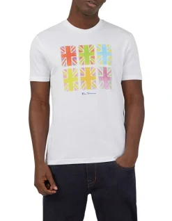 Ben Sherman Painted Jacks Print Tee In White